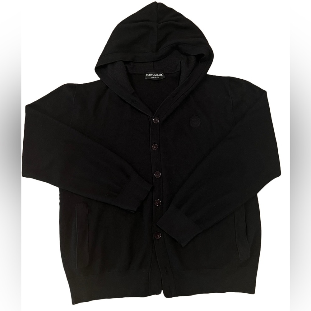 Dolce & Gabbana Cashmere button up hooded sweatshirt